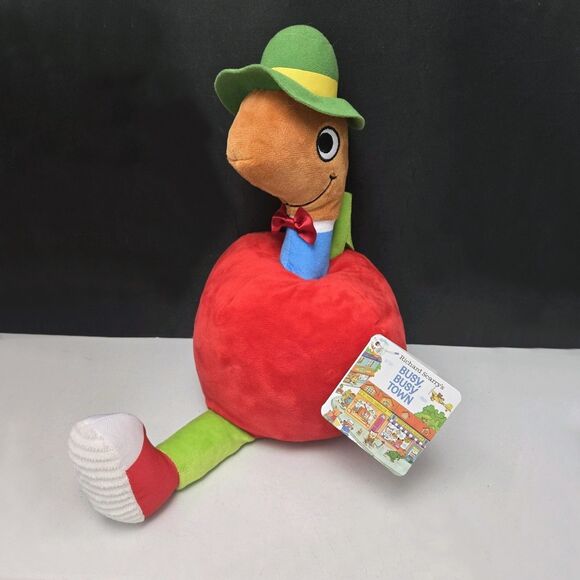 Kohls Cares Lowly Worm Apple Plush 12” Richard Scarry Busy World of Busytown NEW - Picture 9 of 14